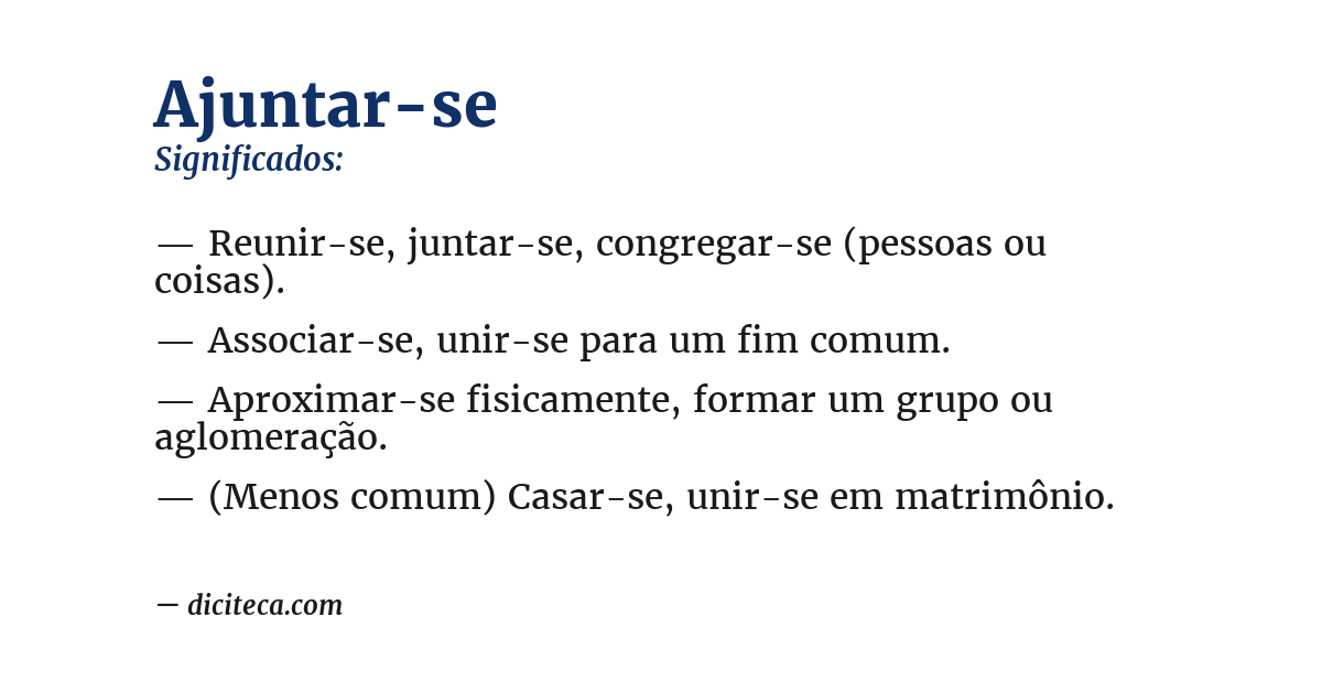 Significado de ajuntar-se