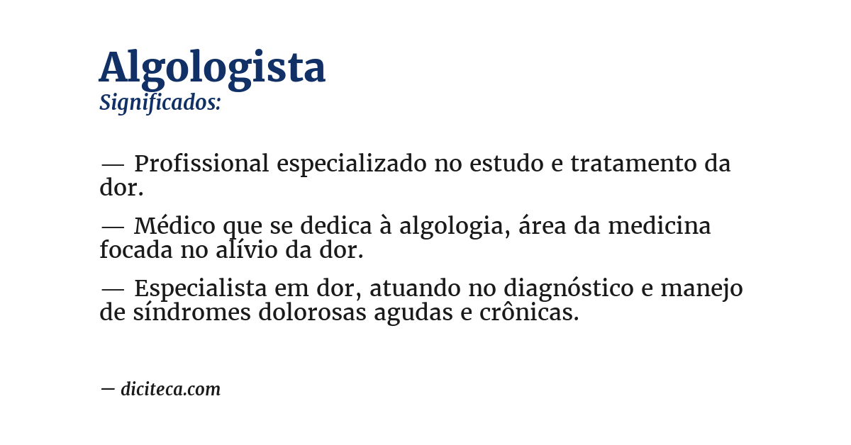 Significado de algologista