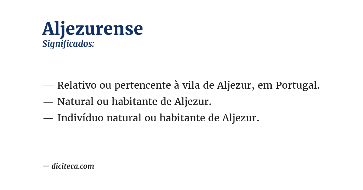Significado de aljezurense