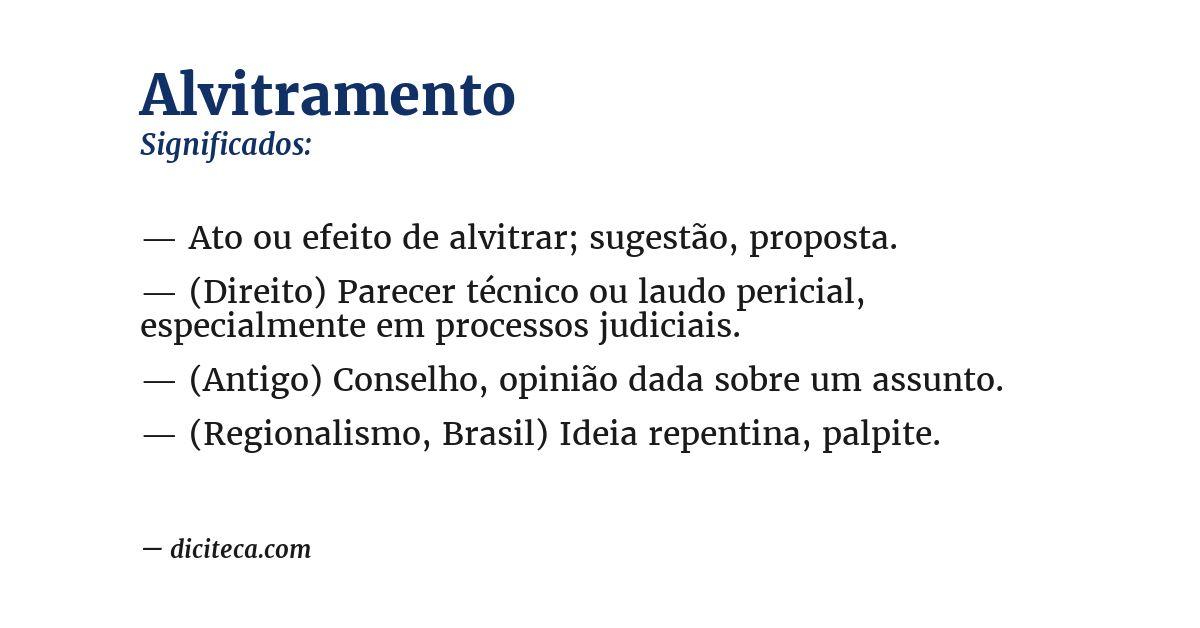 Significado de alvitramento
