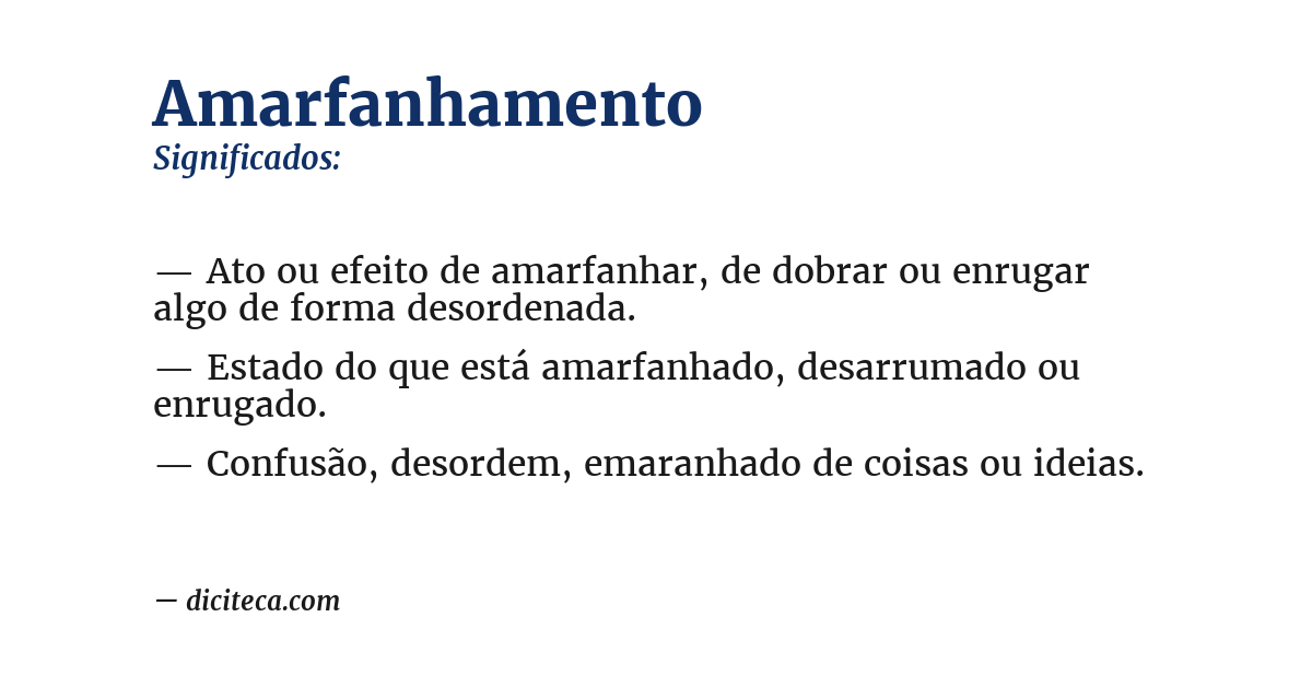 Significado de amarfanhamento