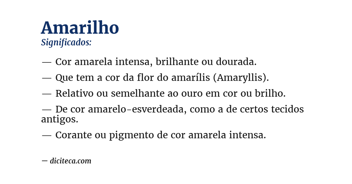 Significado de amarilho
