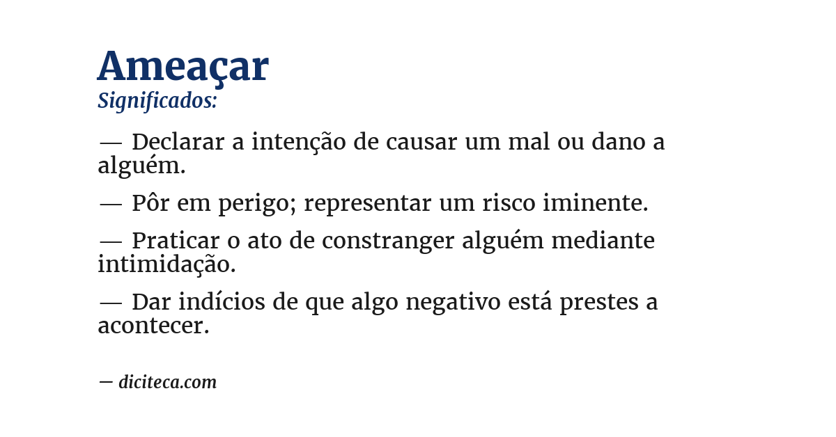 Significado de ameaçar