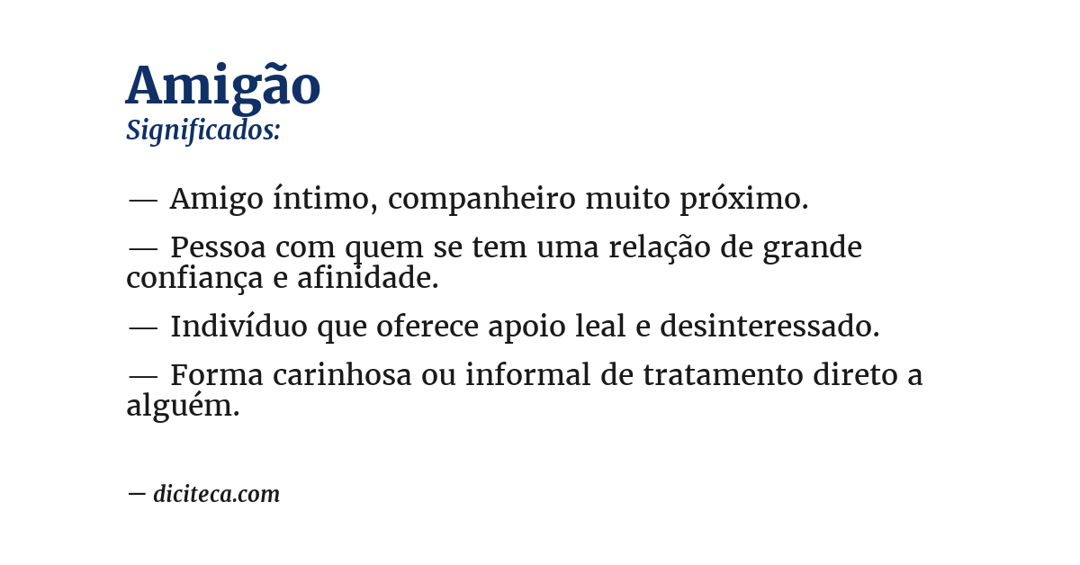 Significado de amigão