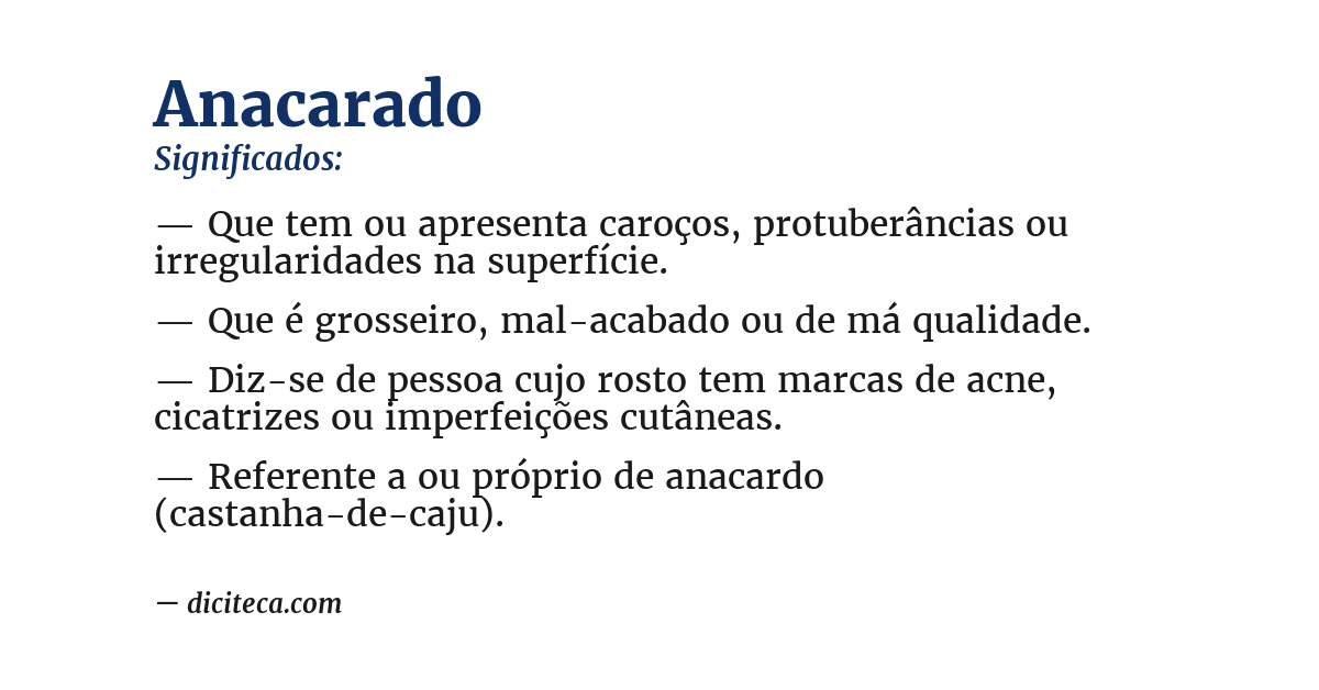 Significado de anacarado