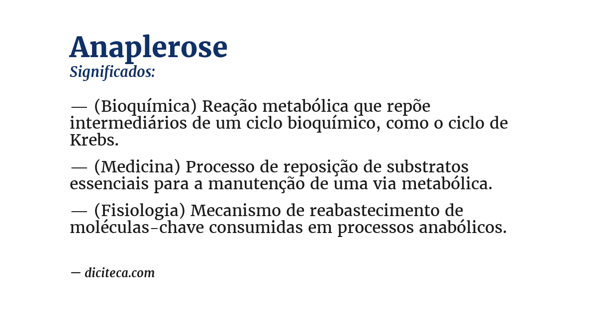 Significado de anaplerose