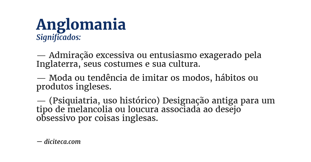 Significado de anglomania