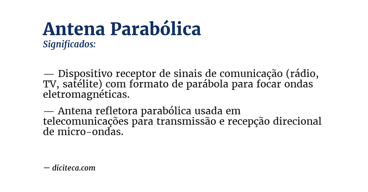 Significado de antena parabólica