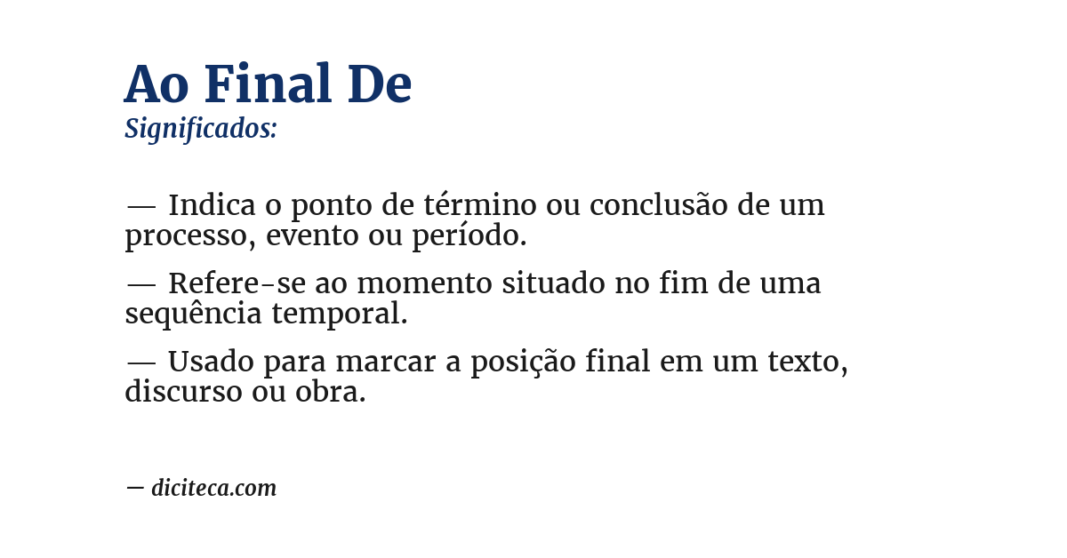 Significado de ao final de