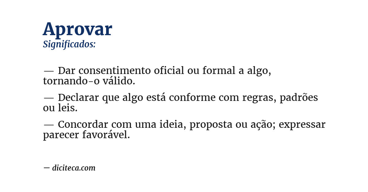 Significado de aprovar
