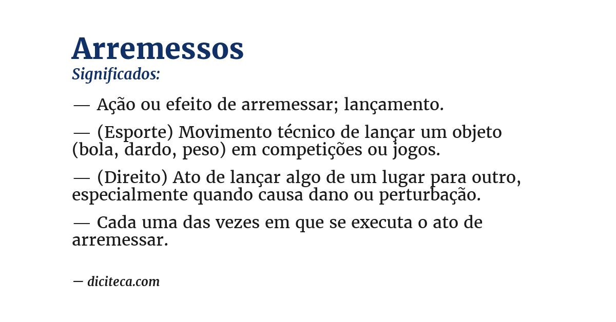 Significado de arremessos