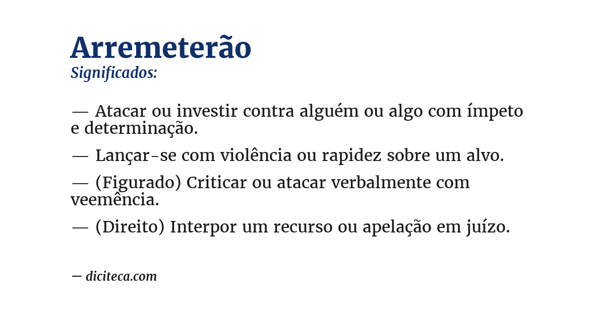Significado de arremeterão