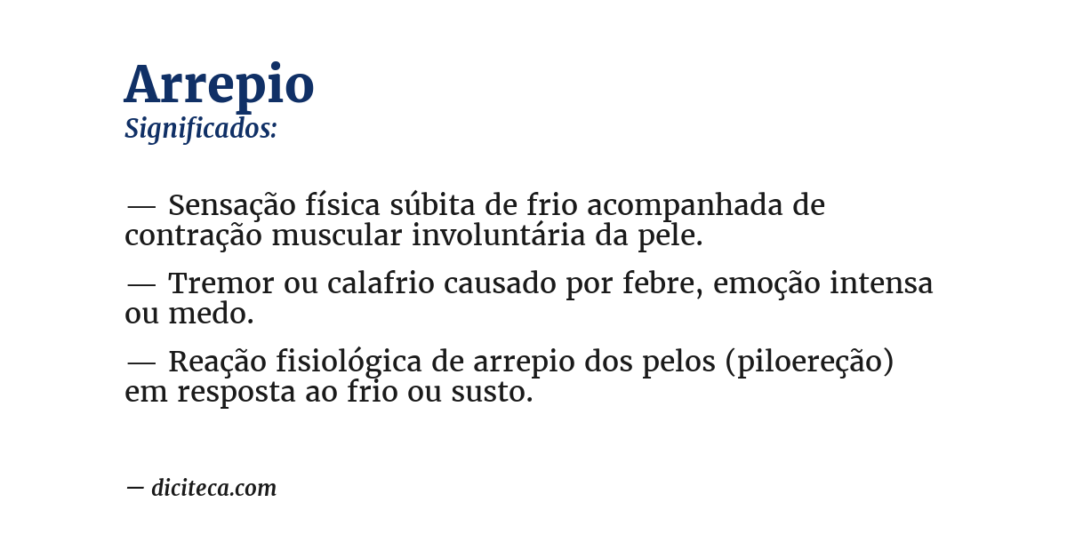 Significado de arrepio