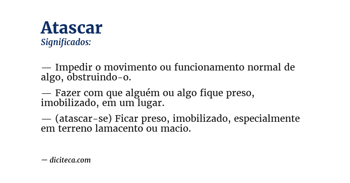 Significado de atascar