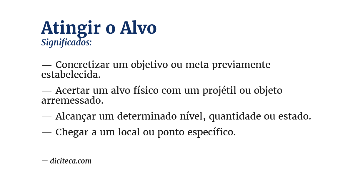 Significado de atingir o alvo