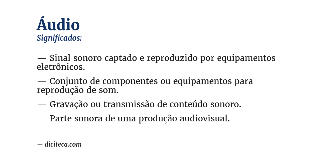 Significado de áudio
