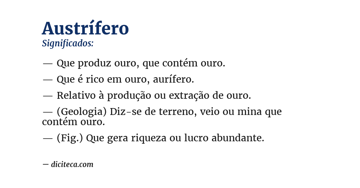 Significado de austrífero