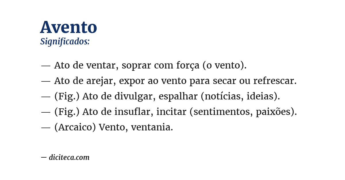 Significado de avento