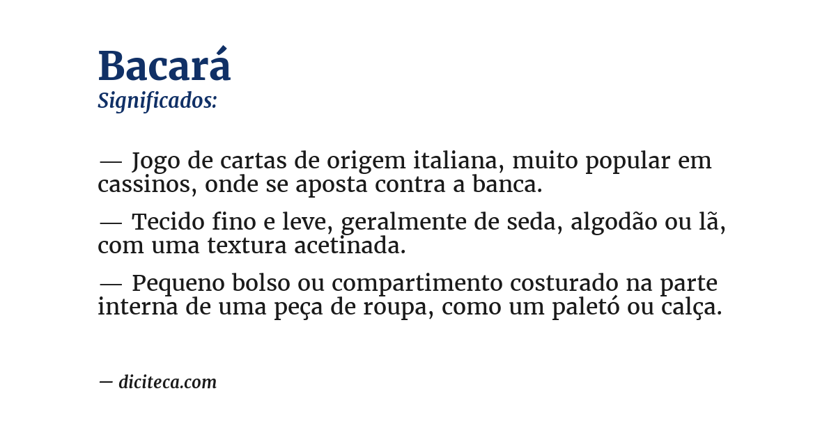 Significado de bacará