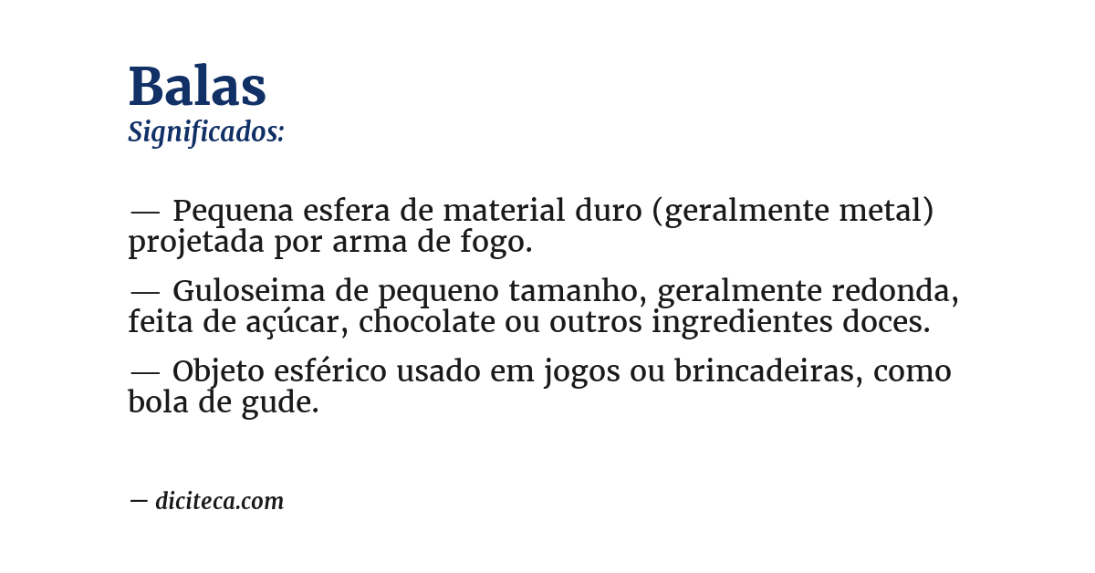Significado de balas