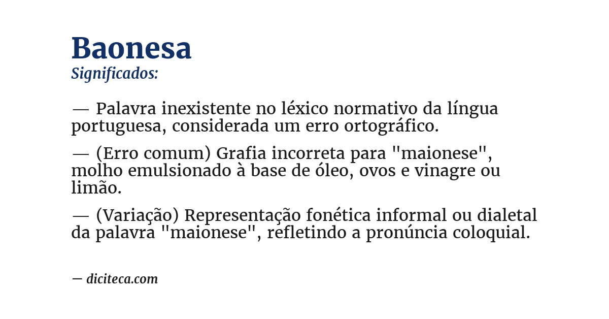 Significado de baonesa