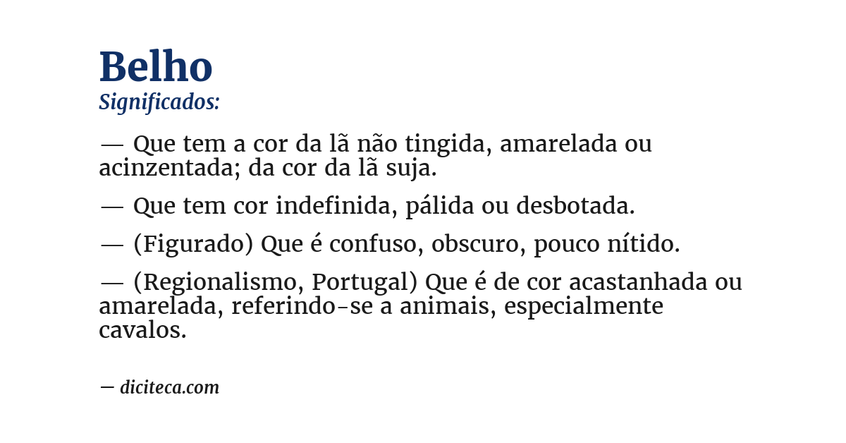 Significado de belho