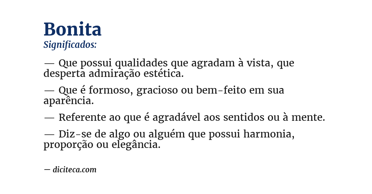 Significado de bonita
