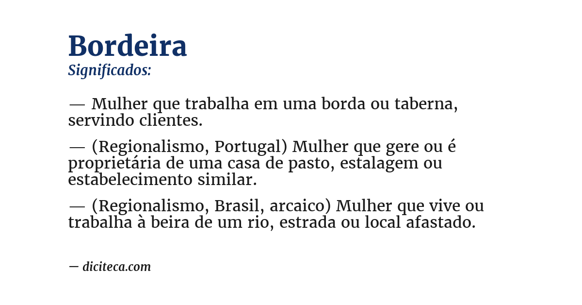 Significado de bordeira