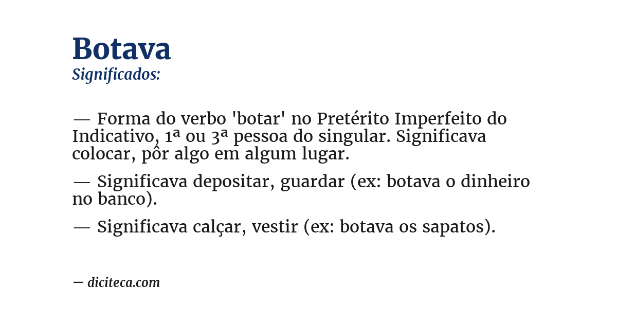 Significado de botava