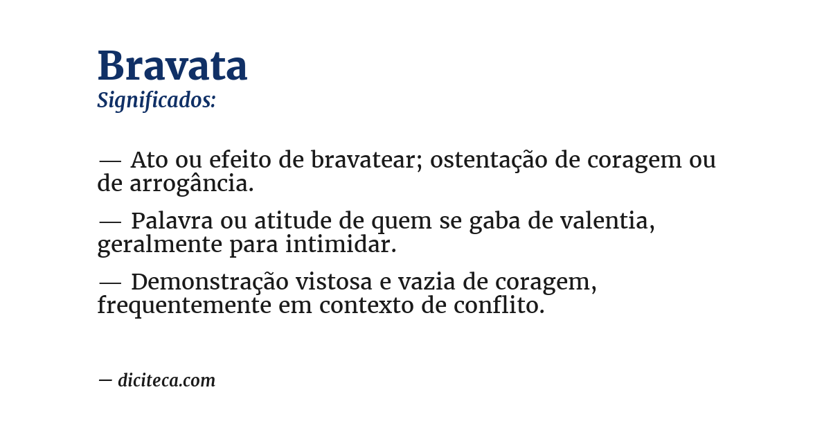 Significado de bravata