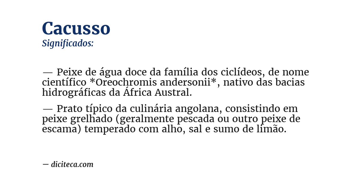 Significado de cacusso