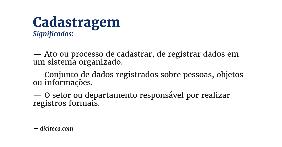 Significado de cadastragem