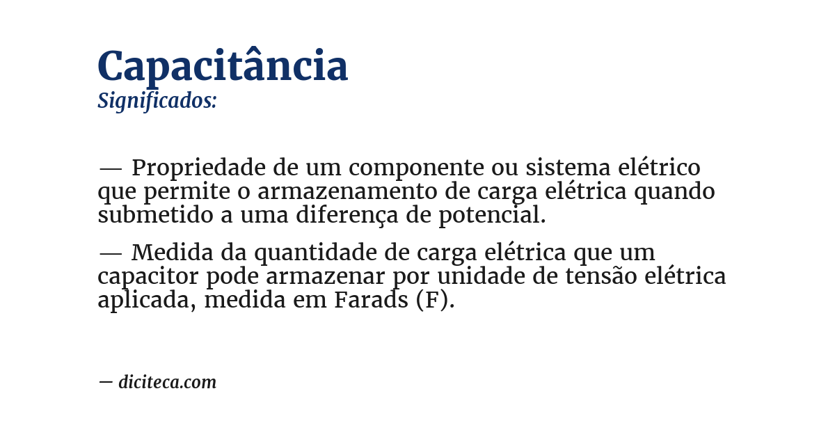 Significado de capacitância