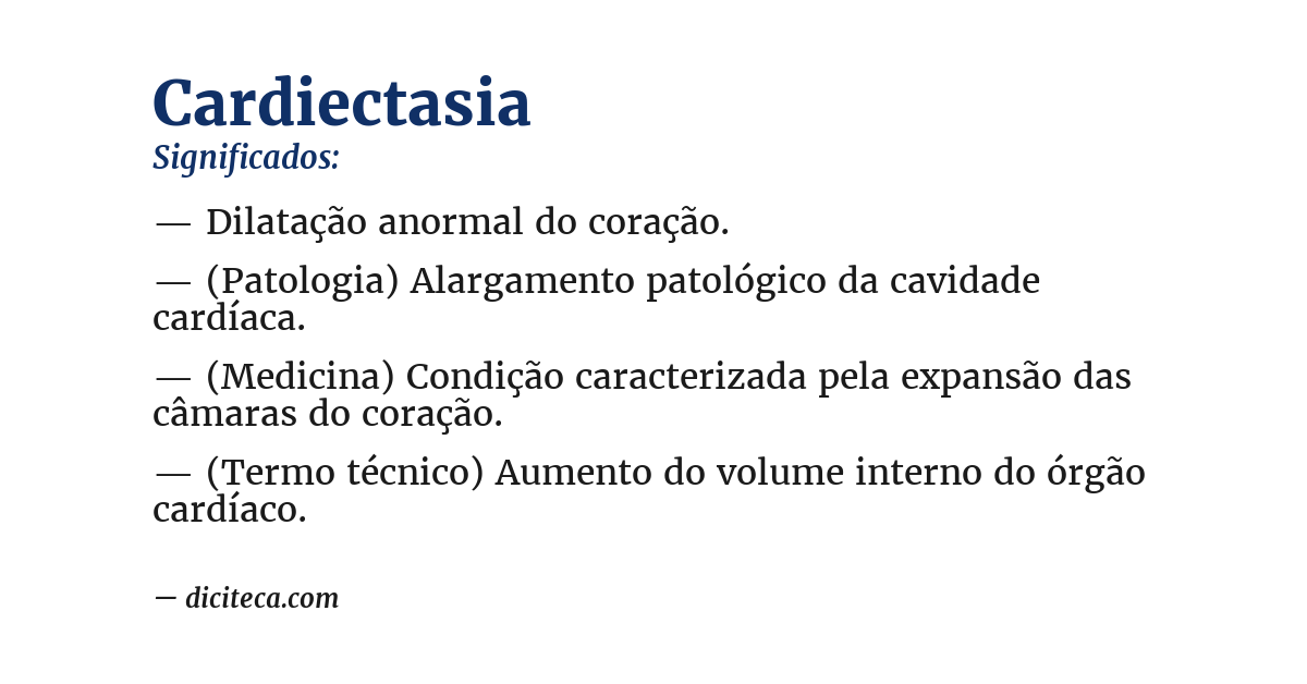 Significado de cardiectasia