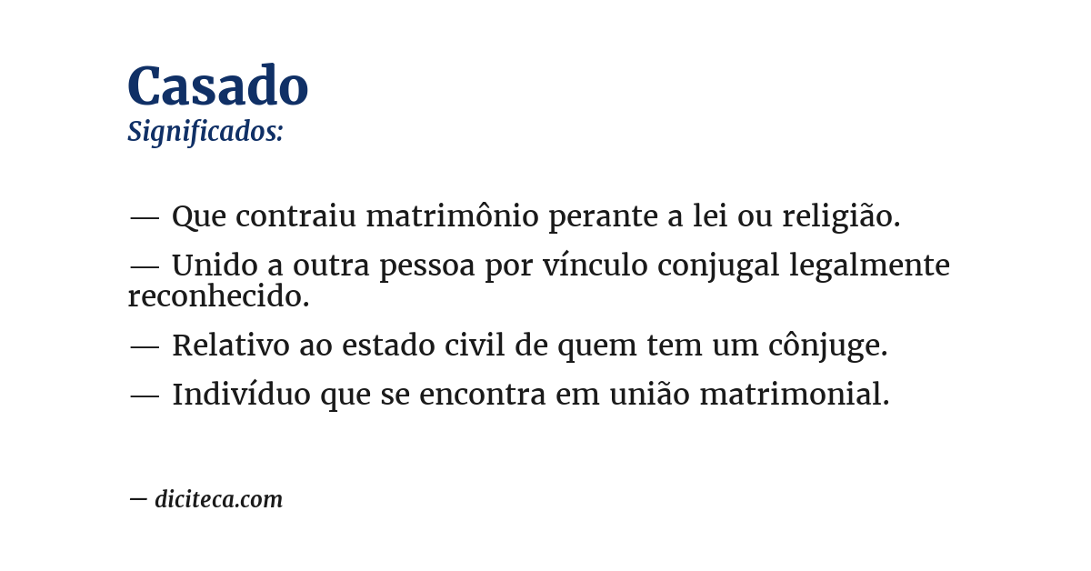 Significado de casado