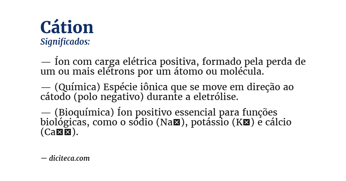Significado de cátion