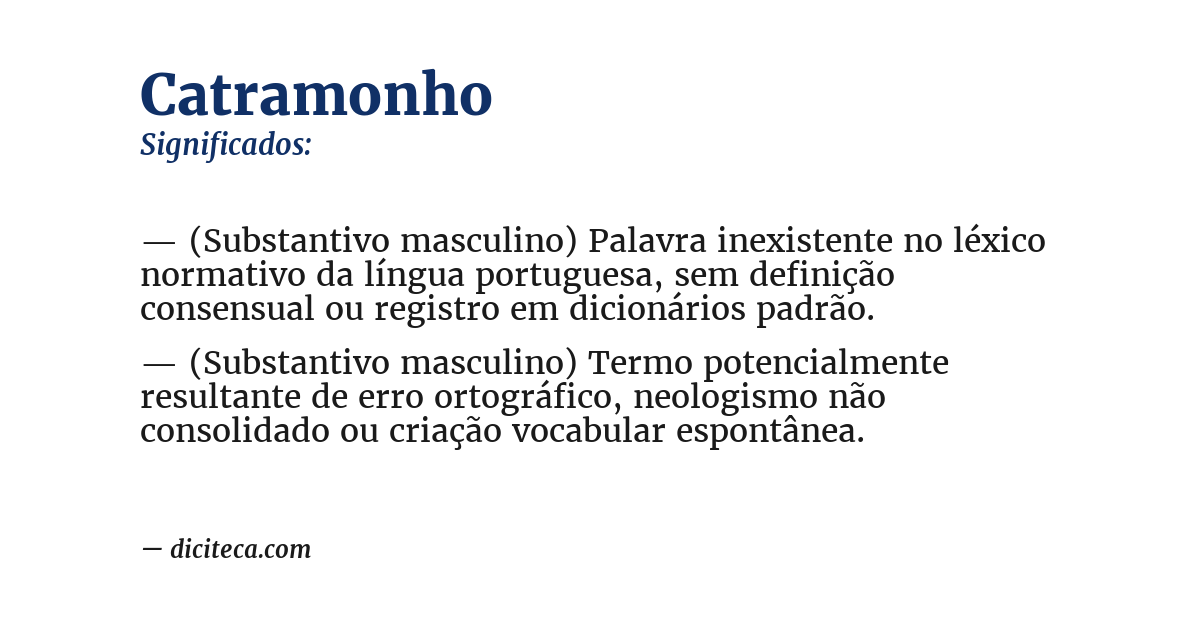 Significado de catramonho