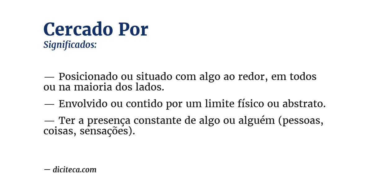 Significado de cercado por