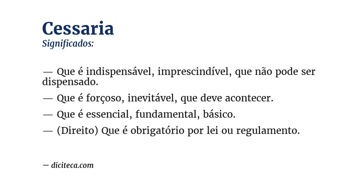 Significado de cessaria