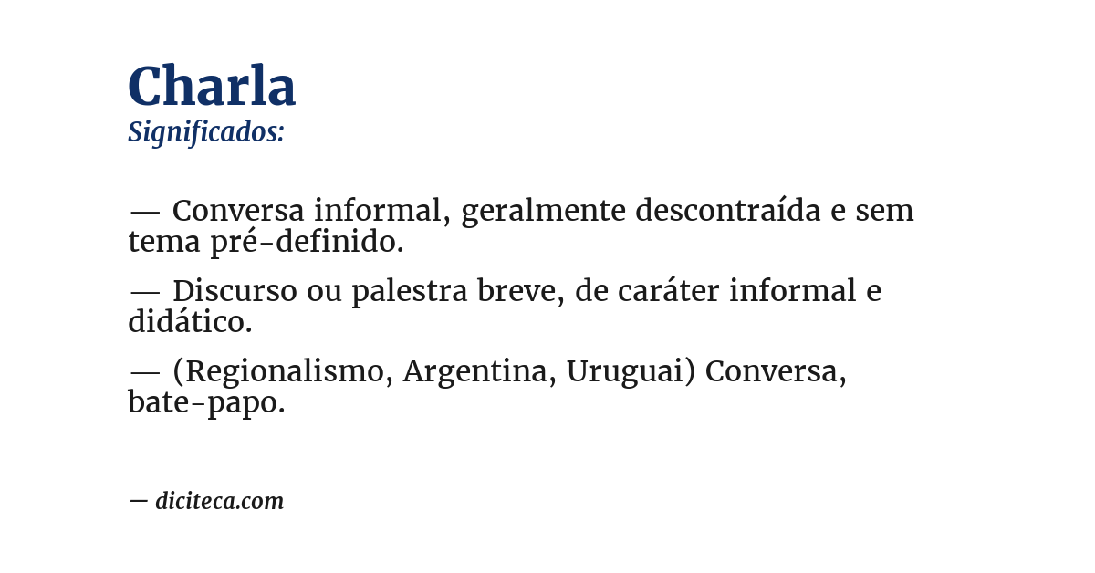Significado de charla