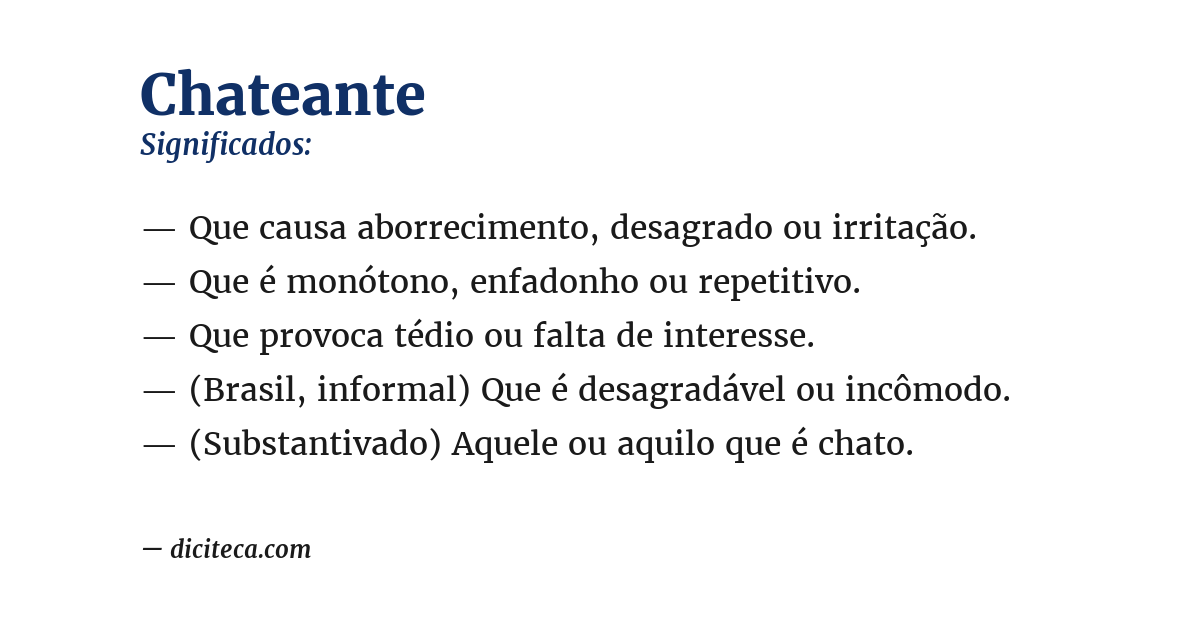 Significado de chateante