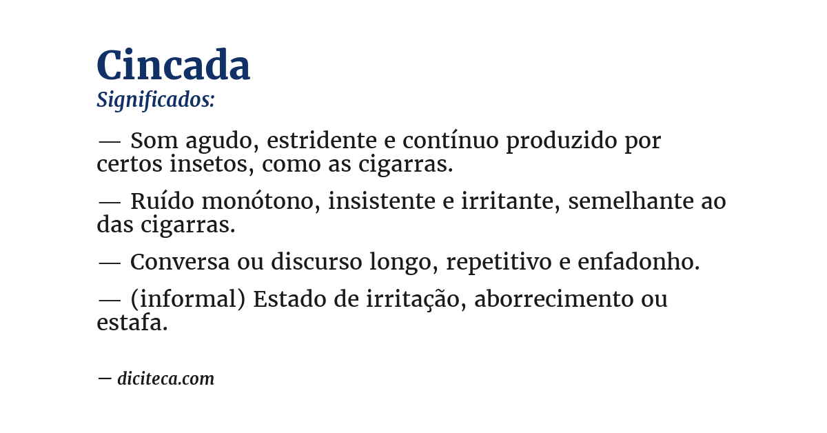 Significado de cincada