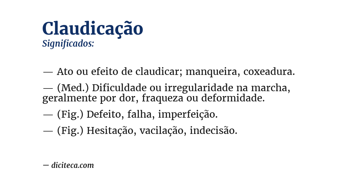 Significado de claudicação