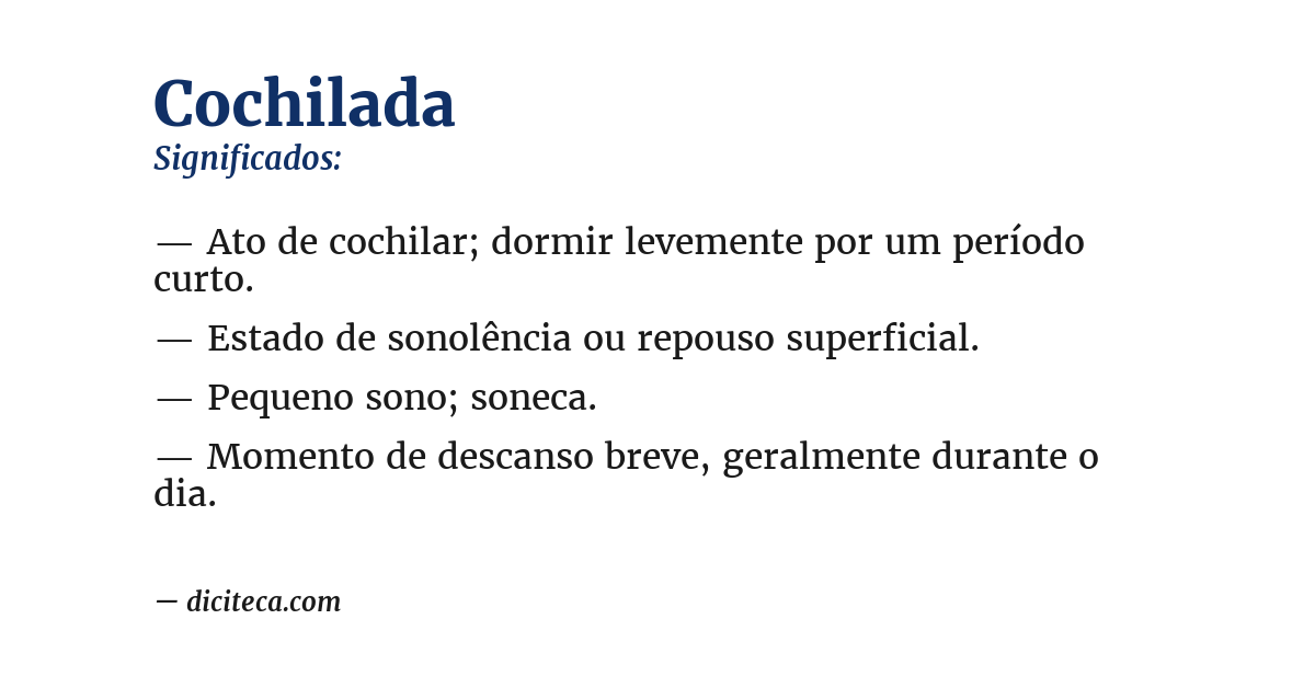 Significado de cochilada