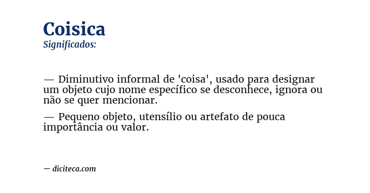 Significado de coisica