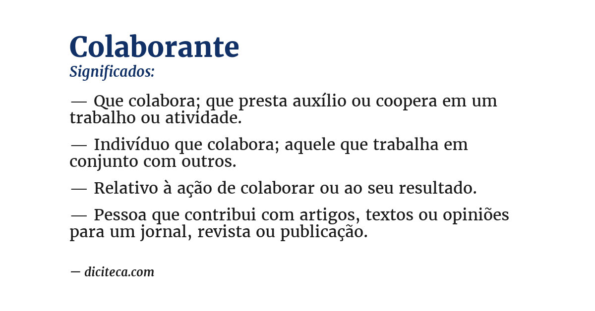 Significado de colaborante