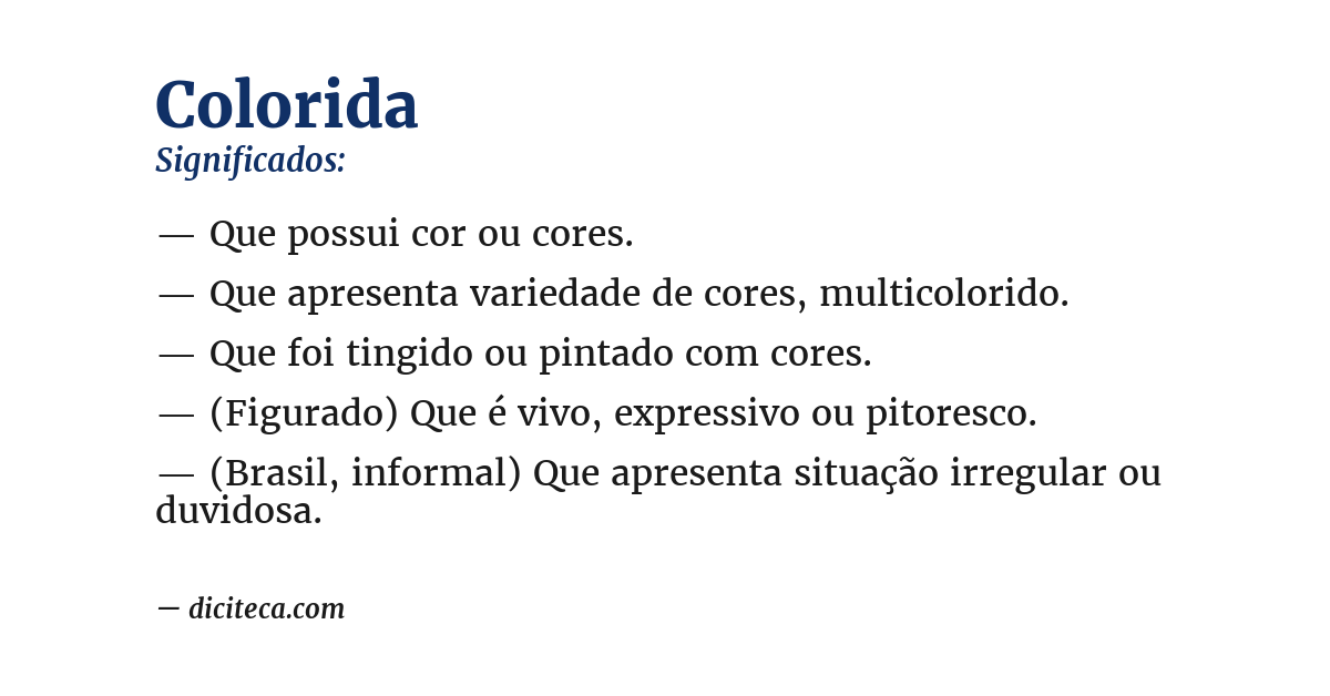 Significado de colorida