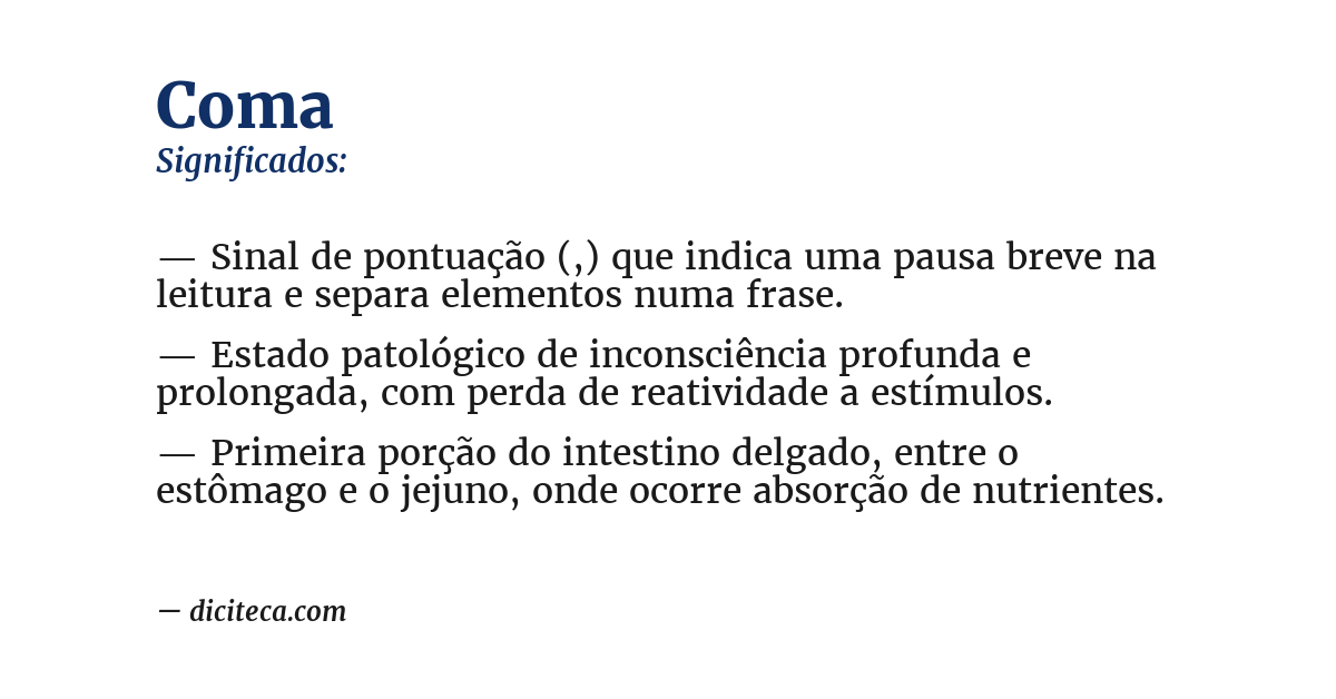Significado de coma