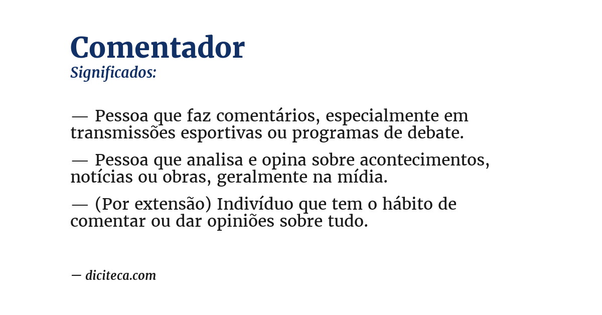 Significado de comentador