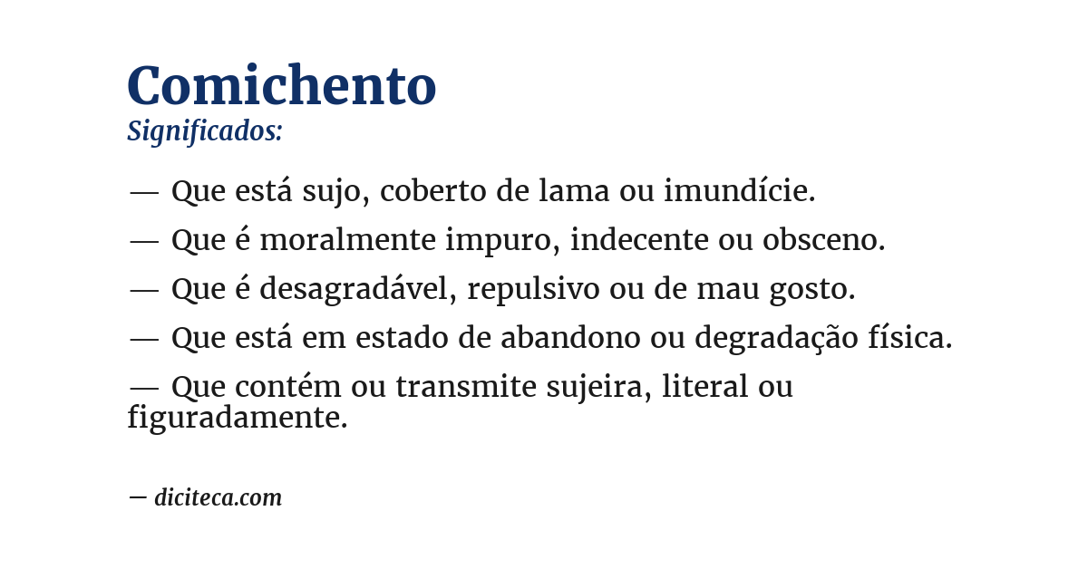 Significado de comichento